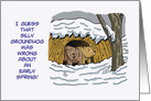 Groundhog’s Day Card with Two Bears Coming Out of Their Cave card