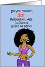 50th Birthday Card with Cartoon of an African American Woman card