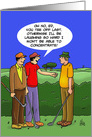 Golfing Birthday Card with Cartoon of Two Golfers Looking at Another card
