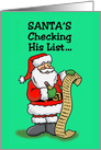 Adult Christmas Card With Santa Checking His List card