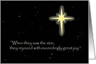 Christmas Card Showing the Star With a Quote From Matthew 2:10 card