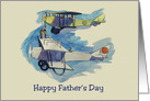 Father’s Day Card with a Painting of Two Vintage Airplanes card