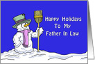 Christmas Card For My Father in Law, with a Cute Snowman card