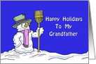 Christmas Card For My Grandfather, with a Cute Snowman card