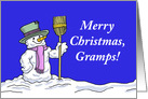 Merry Christmas Card For Gramps, with a Cute Snowman card