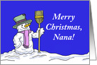 Merry Christmas Card For Nana, with a Cute Snowman card
