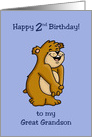 2nd Birthday Card for Great Grandson with a Cute Bear card