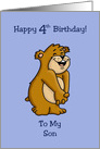 4th Birthday Card for Son with a Cute Bear card