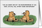 Mole Day Card with Two Cartoon Moles Talking About Eating card
