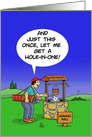 Golfer’s Day Card with a Cartoon of a Man at a Wishing Well card