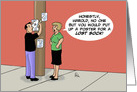 Lost Sock Memorial Day Card with a Man Putting Up a Poster card