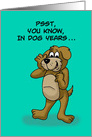 70th Birthday Card With a Cartoon Dog Getting Your Attention card