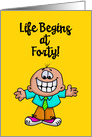 50th Birthday Card Character Says Life Begins At Forty card