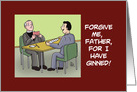 Pastor Day Card with a Cartoon of a Pastor and Man Playing Gin card