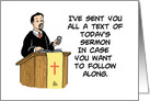 Pastor Day Card with a Cartoon of a Pastor Starting His Sermon card
