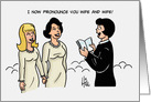 Congratulations Card for a Lesbian Wedding with a Cartoon card