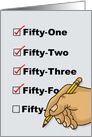 Fifty Fifth Birthday Card with a Check List of Years card
