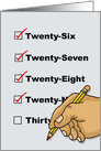 Thirtieth Birthday Card with a Check List of Years card