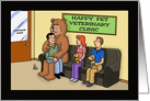 Love Your Pet Day with a Cartoon of People in a Vet’s Waiting Room card