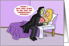 Halloween With Cartoon of Vampire Worried About Social Disease card