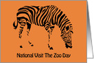 National Visit the Zoo Day Card with stylized Zebra Drawing card