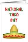 National Taco Day Card With an Image of a Sombrero card
