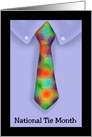 National Tie Month Card with a Drawing of an Ugly Tie card