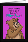 54th Birthday Card with Cartoon Bear Keep It Quiet card