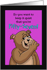 57th Birthday Card with Cartoon Bear Keep It Quiet card