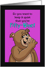 59th Birthday Card with Cartoon Bear Keep It Quiet card