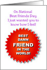 National Best Friends Day Card with an Image of a Badge, card
