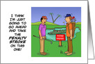 Blank Note Card With Cartoon About Golf Course Water Hazard card