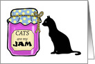 Blank Note Card with a Jar of Jam and a Silhouette of a Cat card