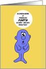 Hi Hello Card With Funny Blue Cartoon Character About Farts card