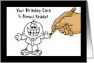 Birthday Card With Hand Drawing Cartoon Character card