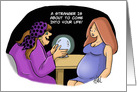 Blank Note Card With Pregnant Woman At A Psychic Reading card