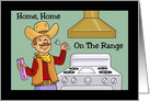 Humorous Hi Hello Card With A Cowboy In The Kitchen card