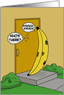 National Knock Knock Joke Day Card With A Banana At The Door card