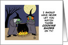 Halloween Card With Two Witches at a Cauldron card