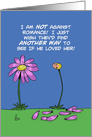 Blank Note Card With Petals Off Flower card
