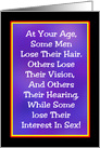 Getting Older Birthday Card At Your Age card