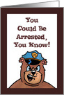 Cute Birthday Card With A Cartoon Bear Policeman card