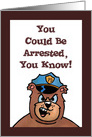 Cute 40th Birthday Card With A Cartoon Bear Policeman card