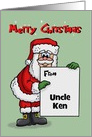 Cute Christmas Card With Santa Holding Sign From Any Name card