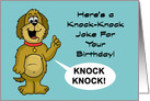 Birthday Card With Cartoon Dog Here’s A Knock Knock Joke card