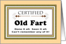 Getting Older Birthday Certified Old Fart card