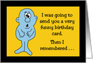 Humorous Getting Older Birthday Card With Cartoon Character card
