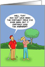 Blank Note Card With Golf Pro About Woman Golfer’s Hit card
