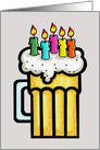 Adult Birthday Card With Glass Of Beer With Candles card