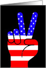 Blank Note Card With Peace Sign And American Flag Design card